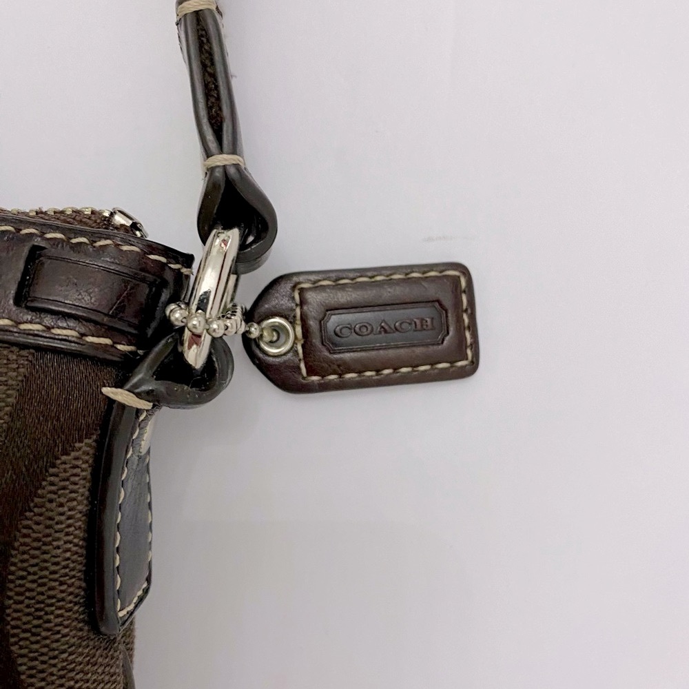 Coach Jacquard Crossbody Bag, Brown, Like New - Picture 7 of 11